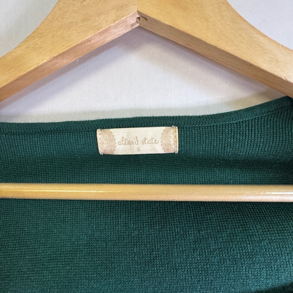 Altar'd State Forest Green Cropped Square Neck Knit Top - Picture 3 of 7
